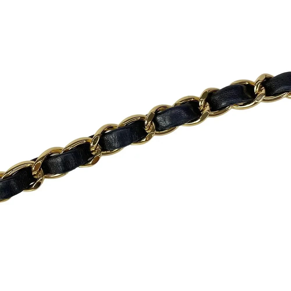Chanel Single Flap Matelasse Shoulder Bag A03570 Black Gold Lambskin Hardware